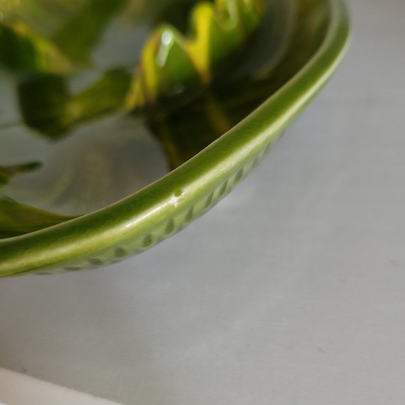 Vintage Mid Century California Original Abstract Green Leaf Ash Tray - Picture 9 of 11